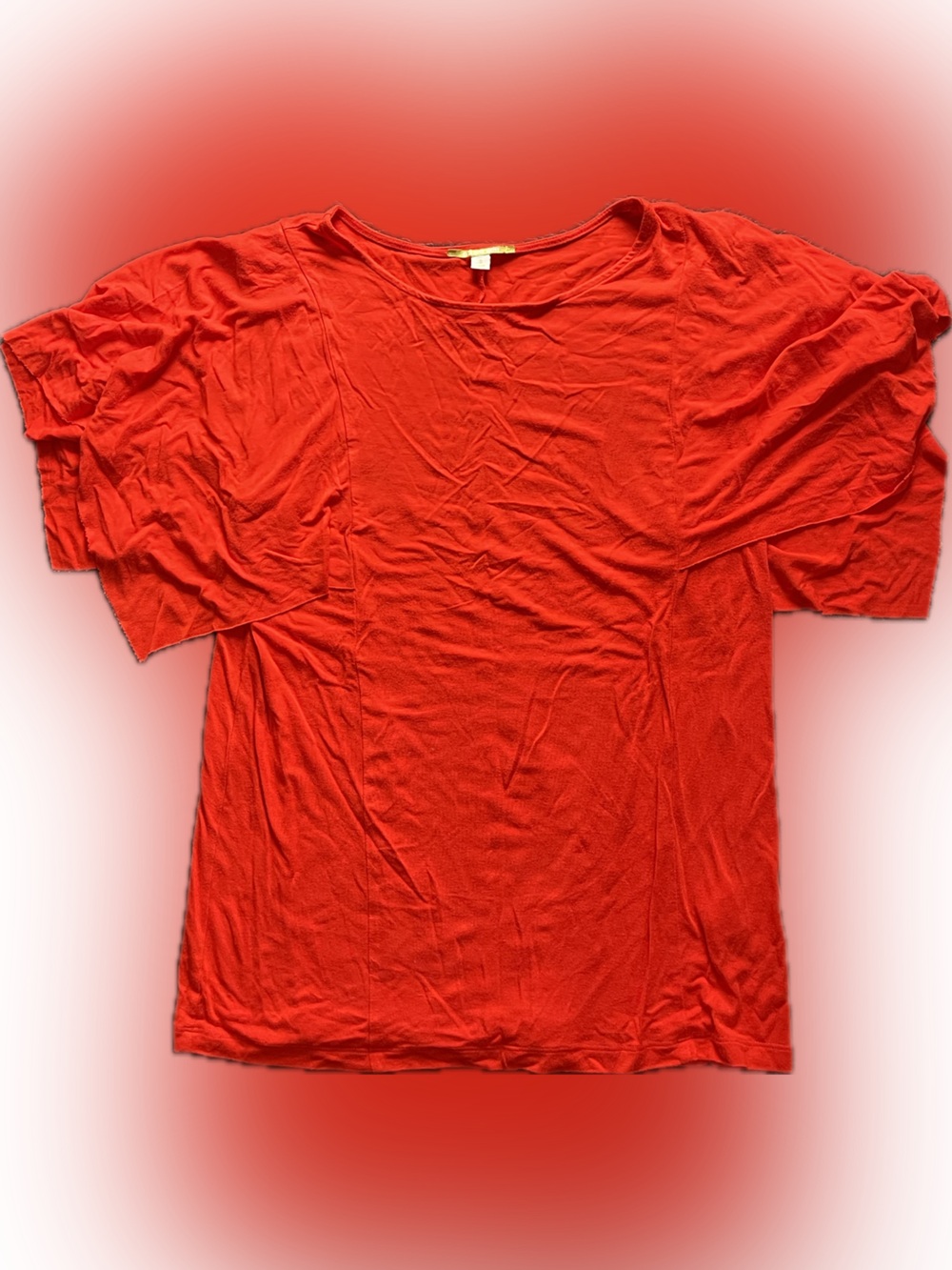 Ganni Bright Red Short-Sleeve Crewneck Tee